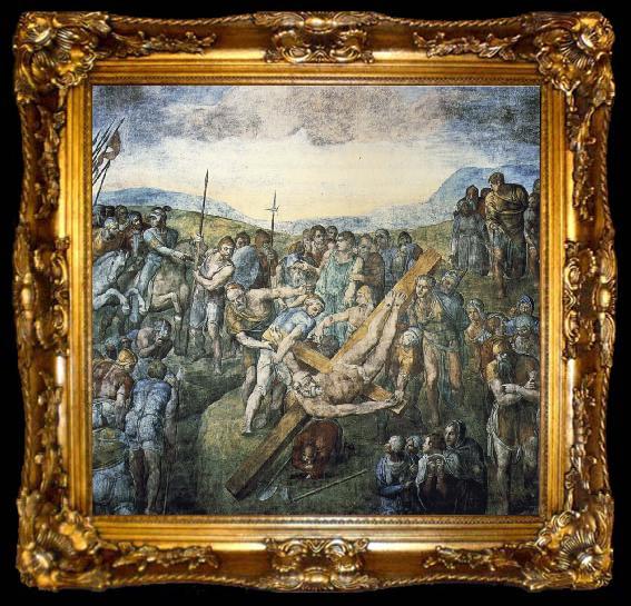 framed  Michelangelo Buonarroti The crucifixion of the Hl. Petrus, ta009-2